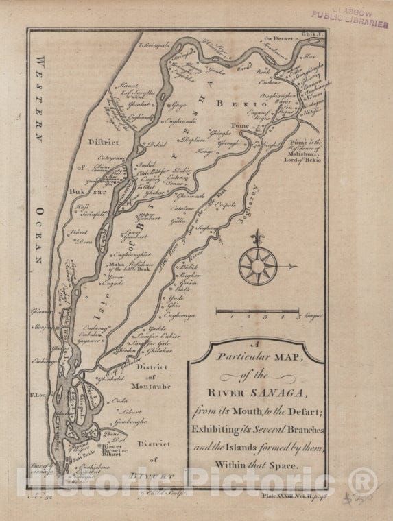 Historic 1700 Map - A Particular Map Of The River Sanaga, From Its Mouth To The Desa - River Sanaga (Cameroon)- Early Works 1800 - Vintage Wall Art