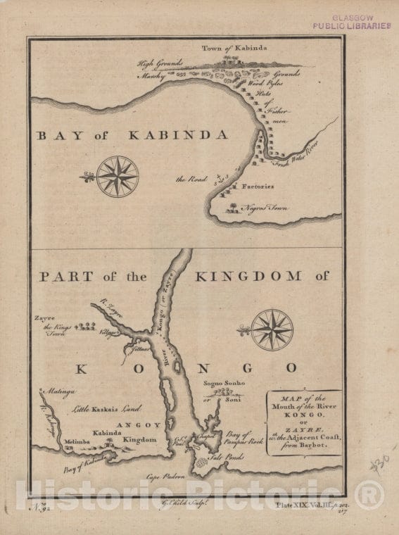 Historic 1700 Map - Map Of The Mouth Of The River Kongo Or Zayre, With The Adjacent Coast - Congo River - Congo (Democratic Republic) - Cabinda Bay (Angola) - Vintage Wall Art