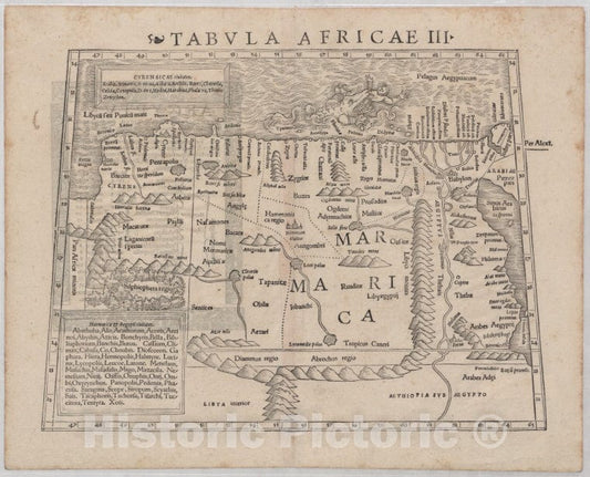 Historic 1545 Map - Tabula Africae Iii - Vintage Wall Art
