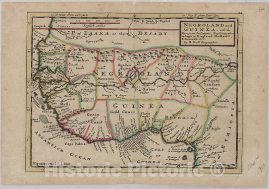 Historic Map - 1700 Benin, Carte Du Golfe De Benin Et Partie De La Cate De Guinee, Depuis La Riv. De Volta Jusquau C. Formosa: Dressee Sur Les Journ - Vintage Wall Art