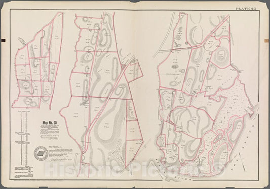Historic 1890 Map - Plate 45: Map No. 20 [Bounded By Mill Creek. (Bronx River), Vintage Wall Art