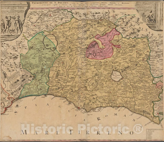 Historic 1745 Map - Patrimonio Di S. Pietro - Italy - Switzerlandof Switzerland And Italy - Vintage Wall Art