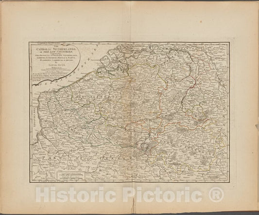 Historic Map - 1788 Netherlands, The Catholic Netherlands, Or The Low Countries - Vintage Wall Art