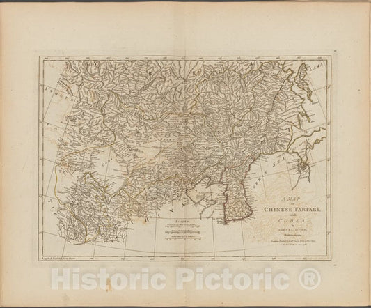 Historic Map - 1788 A Map Of Chinese Tartary, With Corea - Vintage Wall Art