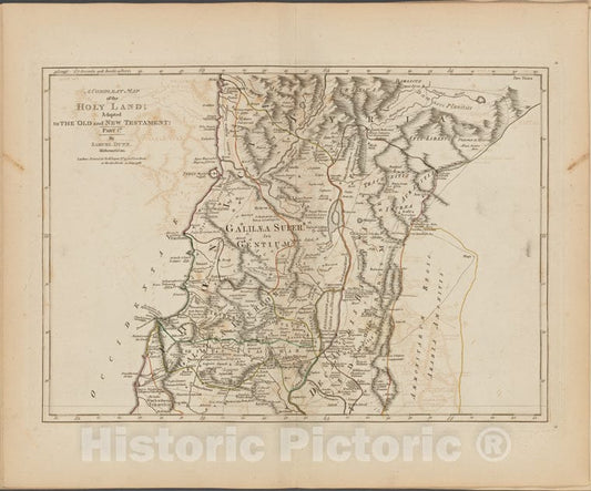 Historic Map - 1788 A Compleat Map Of The Holy Land ; Adapted To The Old And New Testament: Part 1St - Vintage Wall Art
