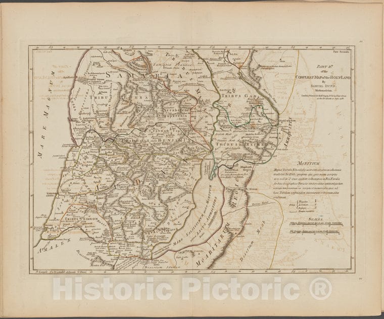 Historic Map - 1788 Part Iid. Of The Compleat Map Of The Holy Land - Vintage Wall Art