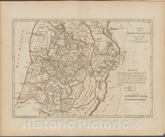 Historic Map - 1788 Part Iid. Of The Compleat Map Of The Holy Land - Vintage Wall Art