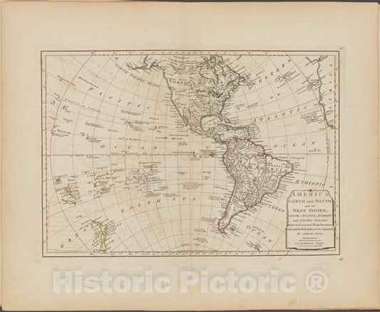 Historic Map - 1788 America North And South And The West Indies - Vintage Wall Art