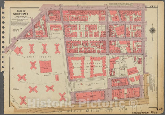Historic 1955 Map - Plate 7, Part Of Section 1: [Bounded By East Broadway, Pike Stre - Vintage Wall Art