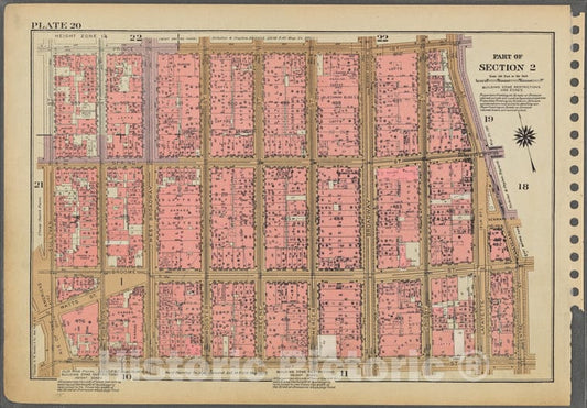Historic 1955 Map - Plate 20, Part Of Section 2: [Bounded By Prince Street, Lafayett - Vintage Wall Art