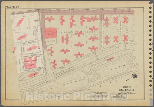 Historic 1955 Map - Plate 26, Part Of Section 2: [Bounded By Columbia Street, Avenue - Vintage Wall Art