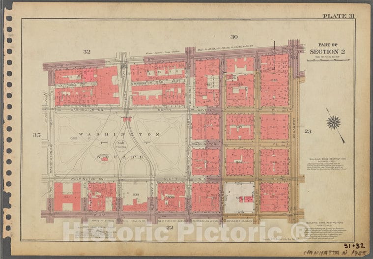 Historic 1955 Map - Plate 31, Part Of Section 2: [Bounded By W. 8Th Street, E. 8Th S - Vintage Wall Art