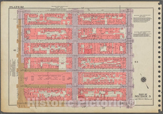 Historic 1955 Map - Plate 42, Part Of Section 3: [Bounded By W. 20Th Street, Seventh - Vintage Wall Art