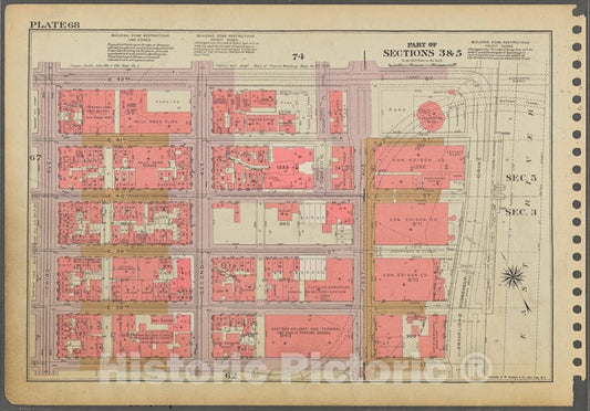 Historic 1955 Map - Plate 68, Part Of Sections 3 & 5: [Bounded By E. 42Nd Street, (E - Vintage Wall Art