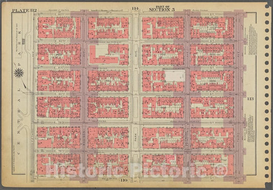 Historic 1955 Map - Plate 112, Part Of Section 5: [Bounded By E. 83Rd Street, Third - Vintage Wall Art