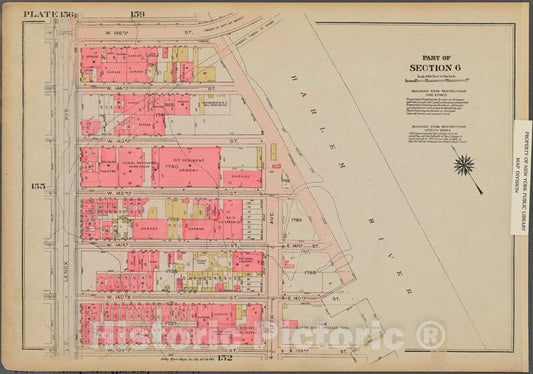 Historic 1925 Map - Plate 156, Part Of Section 6: [Bounded By W. 145Th Street, Harle - Vintage Wall Art