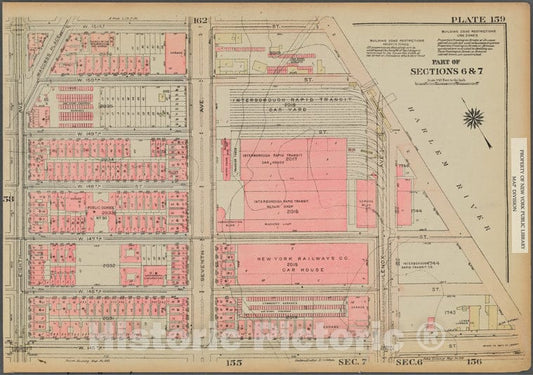 Historic 1925 Map - Plate 159, Part Of Sections 6 & 7: [Bounded By W. 151St Street, Vintage Wall Art