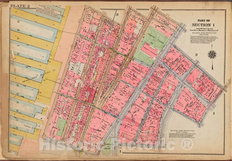 Historic 1921 Map - Plate 2: [Bounded By Carlisle Street, Greenwich Street, Thames S - Vintage Wall Art