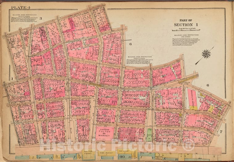 Historic 1921 Map - Plate 4: [Bounded By William Street, Ann Street, Gold Street, Be - Vintage Wall Art