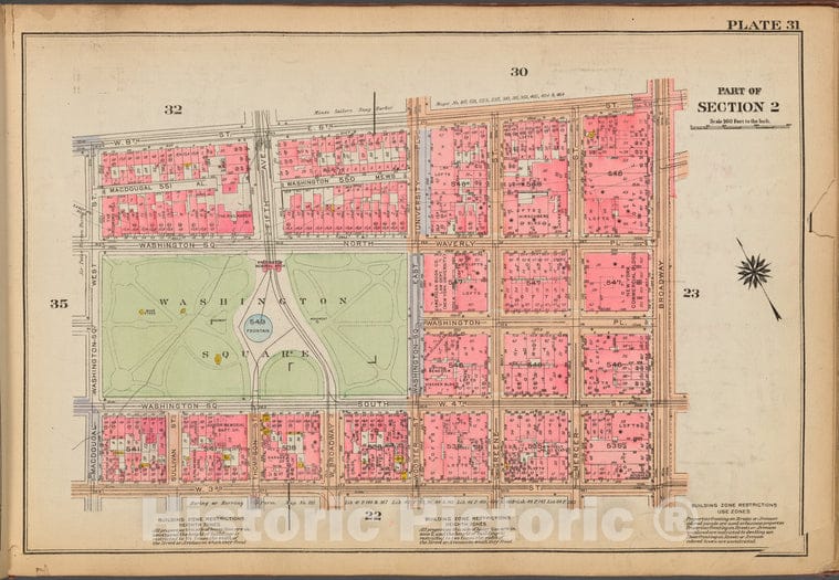 Historic 1921 Map - Plate 31: [Bounded By W. 8Th Street, E. 8Th Street, Broadway, W. - Vintage Wall Art