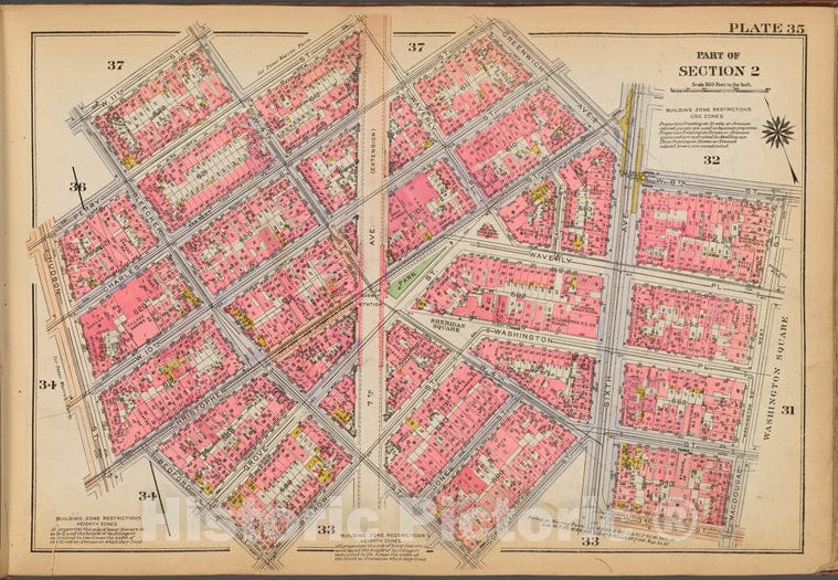 Historic 1921 Map - Plate 35: [Bounded By W. 11Th Street, W. 4Th Street, Perry Stree - Vintage Wall Art
