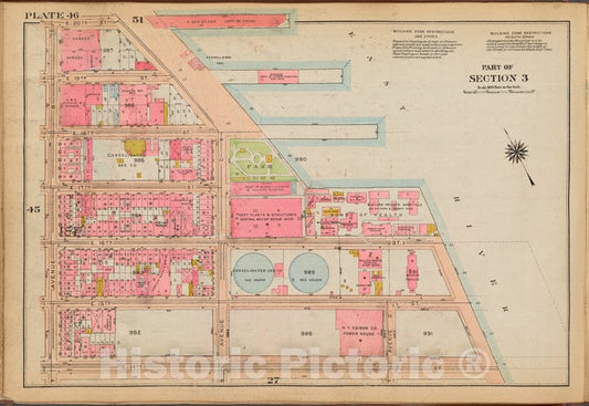 Historic 1921 Map - Plate 46: [Bounded By E. 20Th Street, East River, E. 14Th Street - Vintage Wall Art