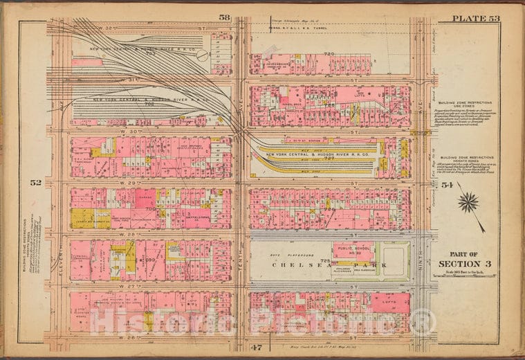 Historic 1921 Map - Plate 53: [Bounded By W. 32Nd Street, Ninth Avenue, W. 26Th Stre - Vintage Wall Art