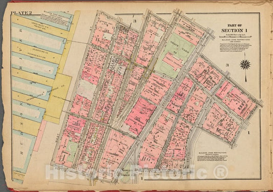 Historic 1927 Map - Plate 2, Part Of Section 1: [Bounded By Carlisle Street, Greenwi - Vintage Wall Art