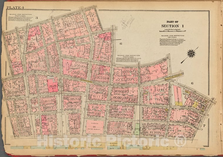 Historic 1927 Map - Plate 4, Part Of Section 1: [Bounded By William Street, Ann Stre - Vintage Wall Art