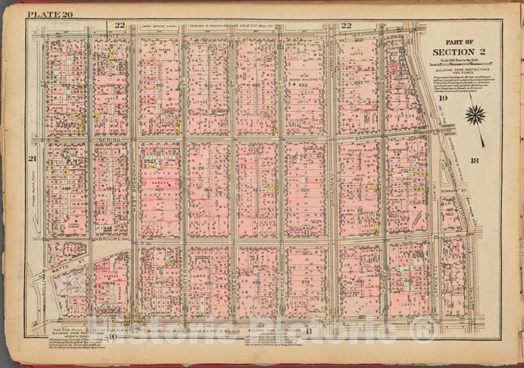Historic 1927 Map - Plate 20, Part Of Section 2: [Bounded By Prince Street, Clevelan - Vintage Wall Art