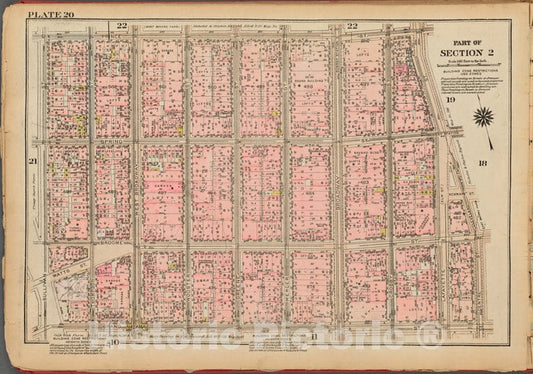 Historic 1927 Map - Plate 20, Part Of Section 2: [Bounded By Prince Street, Clevelan - Vintage Wall Art