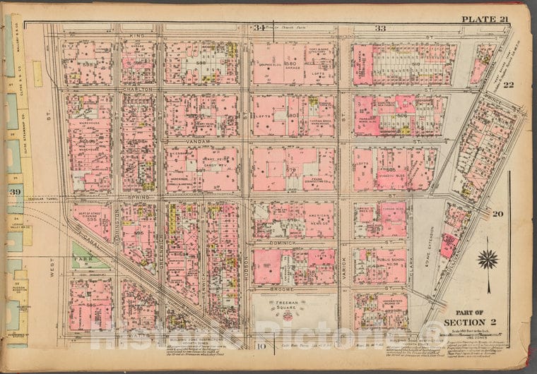 Historic 1927 Map - Plate 21, Part Of Section 2: [Bounded By King Street, Macdougal - Vintage Wall Art