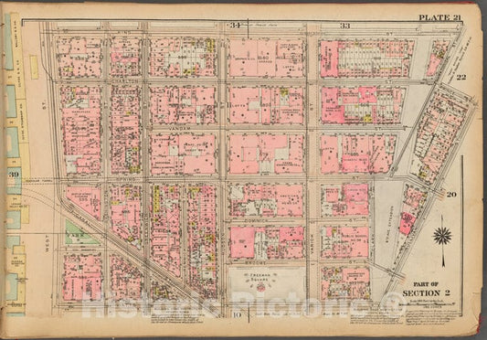 Historic 1927 Map - Plate 21, Part Of Section 2: [Bounded By King Street, Macdougal - Vintage Wall Art