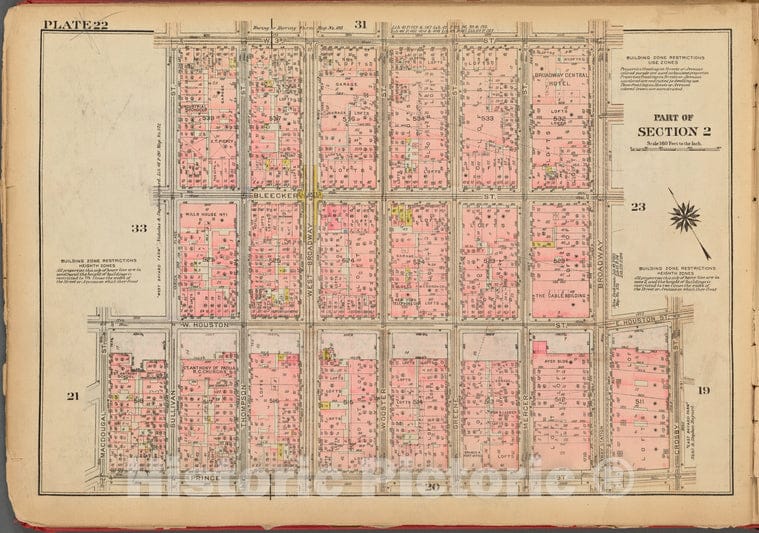 Historic 1927 Map - Plate 22, Part Of Section 2: [Bounded By W. 3Rd Street, Broadway - Vintage Wall Art