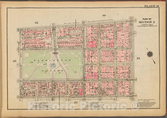 Historic 1927 Map - Plate 31, Part Of Section 2: [Bounded By W. 8Th Street, E. 8Th S - Vintage Wall Art