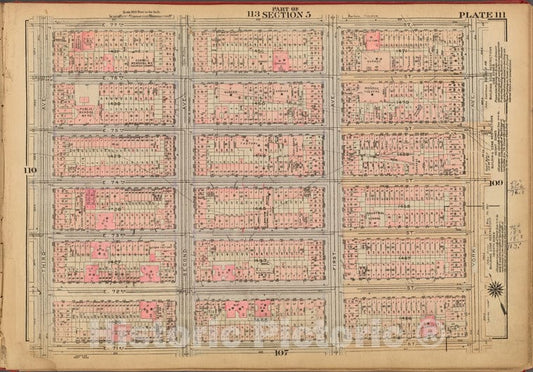 Historic 1927 Map - Plate 111, Part Of Section 5: [Bounded By E. 77Th Street, York A - Vintage Wall Art