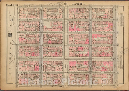 Historic 1927 Map - Plate 112, Part Of Section 5: [Bounded By E. 83Rd Street, Third - Vintage Wall Art