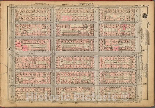 Historic 1927 Map - Plate 115, Part Of Section 5: [Bounded By E. 89Th Street, York A - Vintage Wall Art