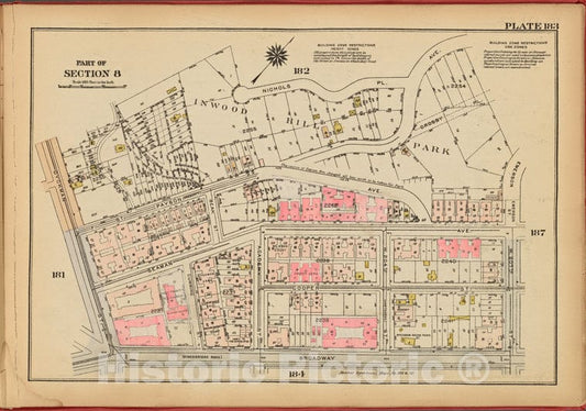 Historic 1927 Map - Plate 183, Part Of Section 8: [Bounded By Nichols Place, Payson - Vintage Wall Art