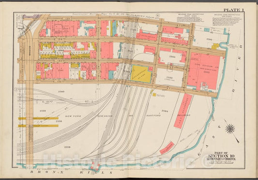 Historic 1942 Map - Double Page Plate No. 1, Part Of Section 10, Borough Of The Bron - Vintage Wall Art