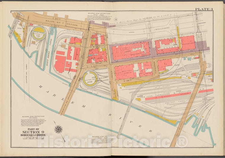 Historic 1942 Map - Double Page Plate No. 3, Part Of Section 9, Borough Of The Bronx - Vintage Wall Art