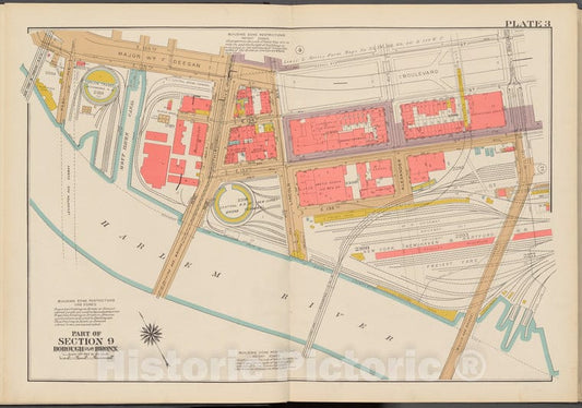 Historic 1942 Map - Double Page Plate No. 3, Part Of Section 9, Borough Of The Bronx - Vintage Wall Art