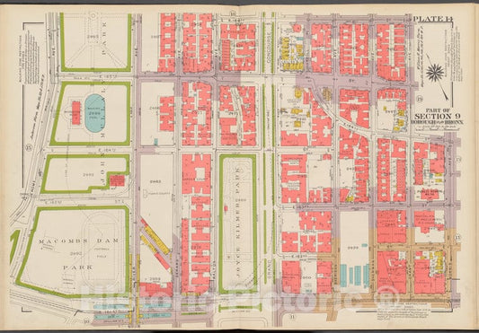 Historic 1942 Map - Double Page Plate No. 14, Part Of Section 9, Borough Of The Bron - Vintage Wall Art