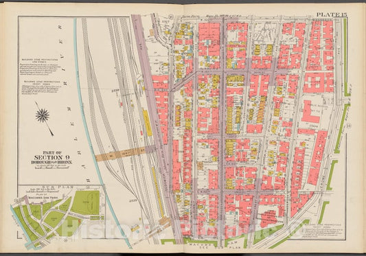 Historic 1942 Map - Double Page Plate No. 15, Part Of Section 9, Borough Of The Bron - Vintage Wall Art