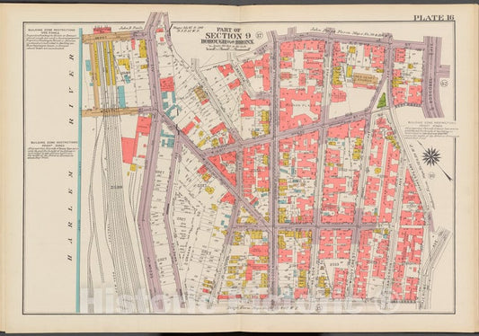Historic 1942 Map - Double Page Plate No. 16, Part Of Section 9, Borough Of The Bron - Vintage Wall Art