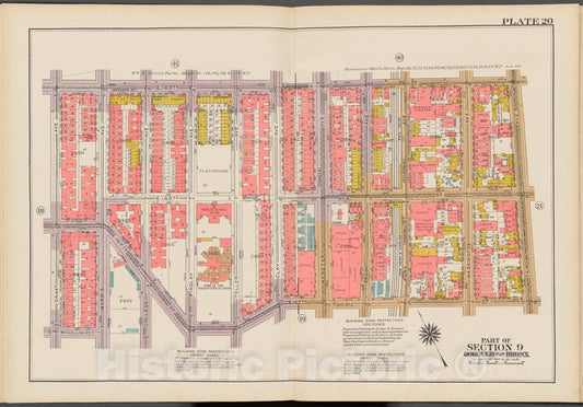 Historic 1942 Map - Double Page Plate No. 20, Part Of Section 9, Borough Of The Bron - Vintage Wall Art