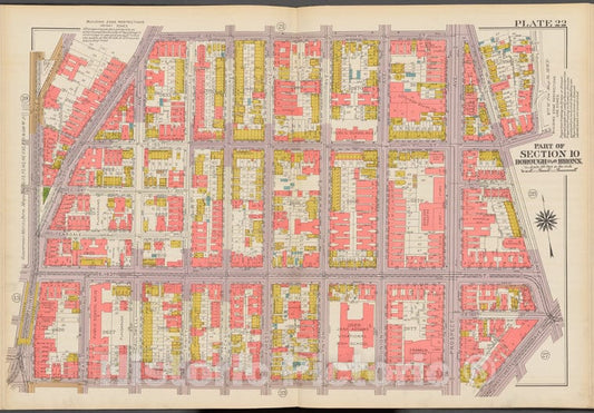 Historic 1942 Map - Double Page Plate No. 22, Part Of Section 10, Borough Of The Bro - Vintage Wall Art