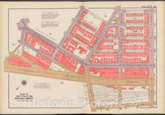 Historic 1942 Map - Double Page Plate No. 26, Part Of Section 10, Borough Of The Bro - Vintage Wall Art