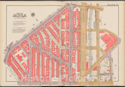 Historic 1942 Map - Double Page Plate No. 27, Part Of Section 10, Borough Of The Bro - Vintage Wall Art