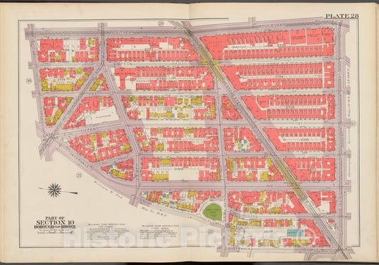 Historic 1942 Map - Double Page Plate No. 28, Part Of Section 10, Borough Of The Bro - Vintage Wall Art